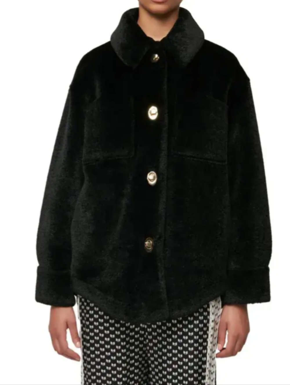 Maje Baleria Faux Fur Jacket